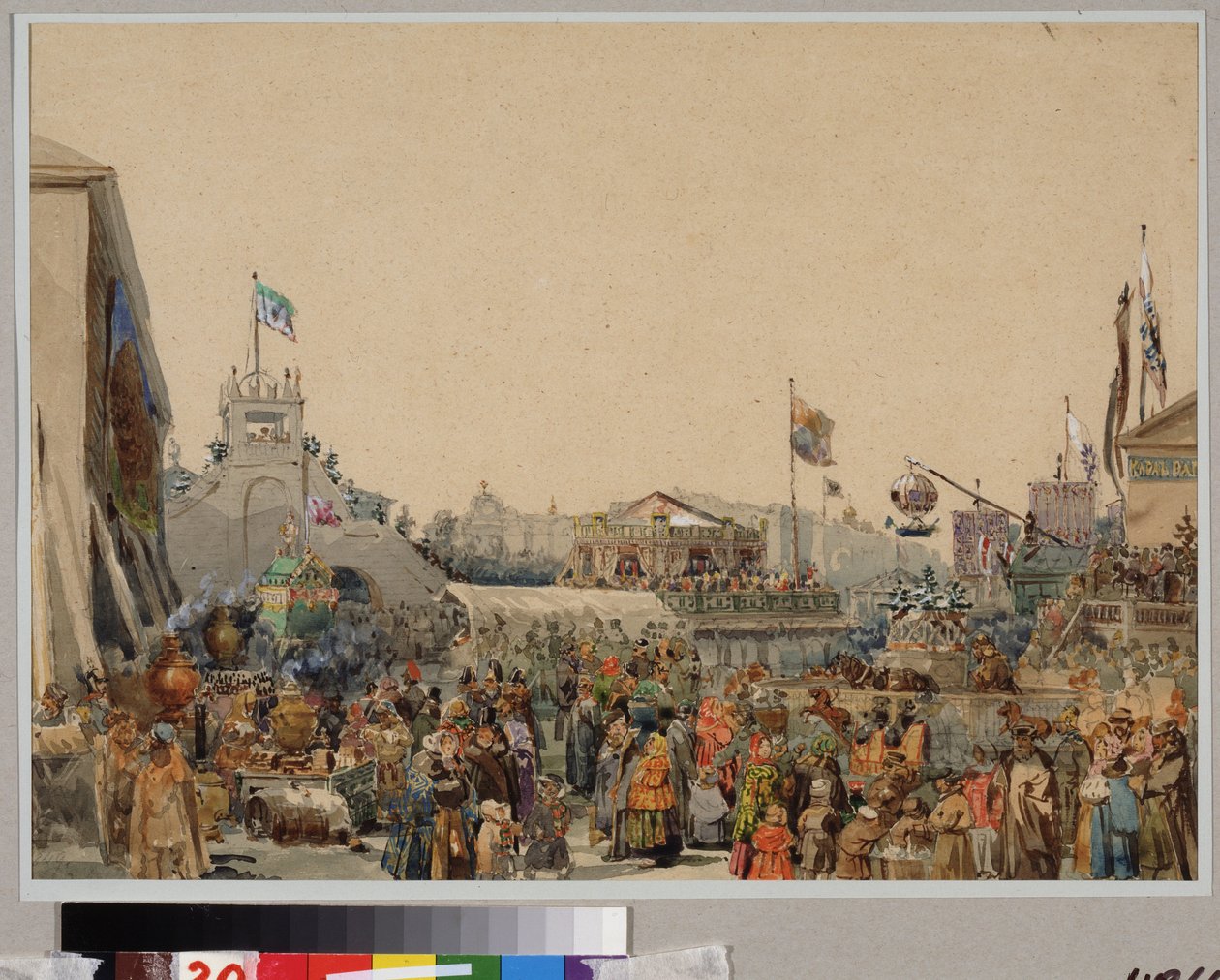 Fairground Stand on Admiralty Square in Saint Petersburg by Vasili Semenovich Sadovnikov
