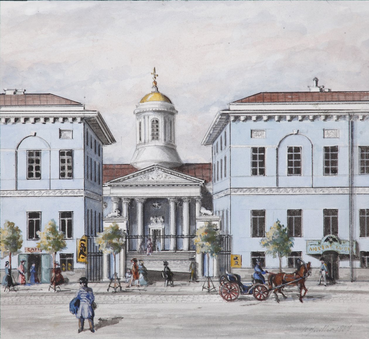 The Nevsky Prospekt in Saint Petersburg by Vasili Semenovich Sadovnikov