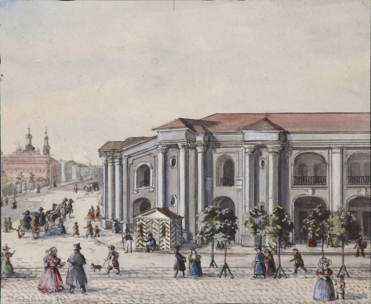 The Saint Petersburg Great Gostiny Dvor Merchant Yard by Vasili Semenovich Sadovnikov
