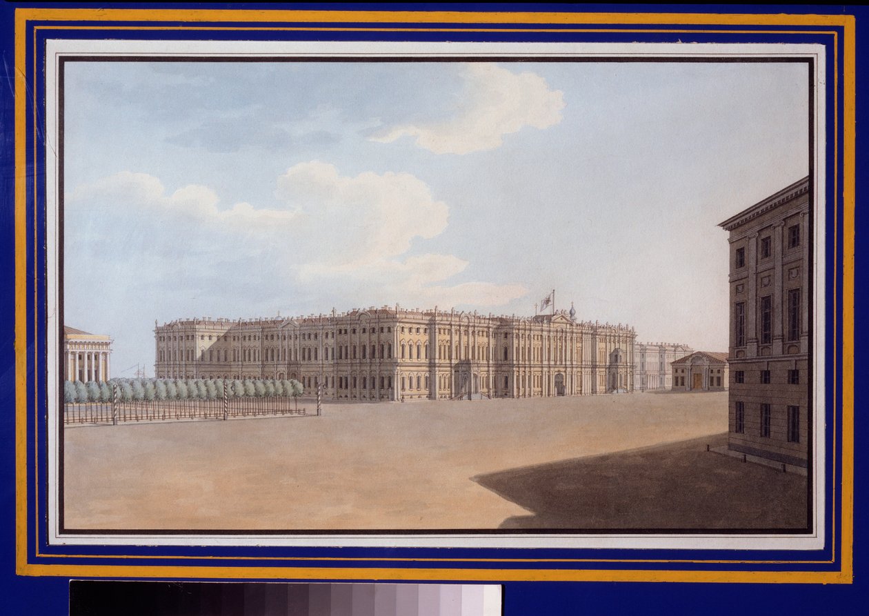 View of the Winter Palace from Neva Avenue, Saint Petersburg by Vasili Semenovich Sadovnikov