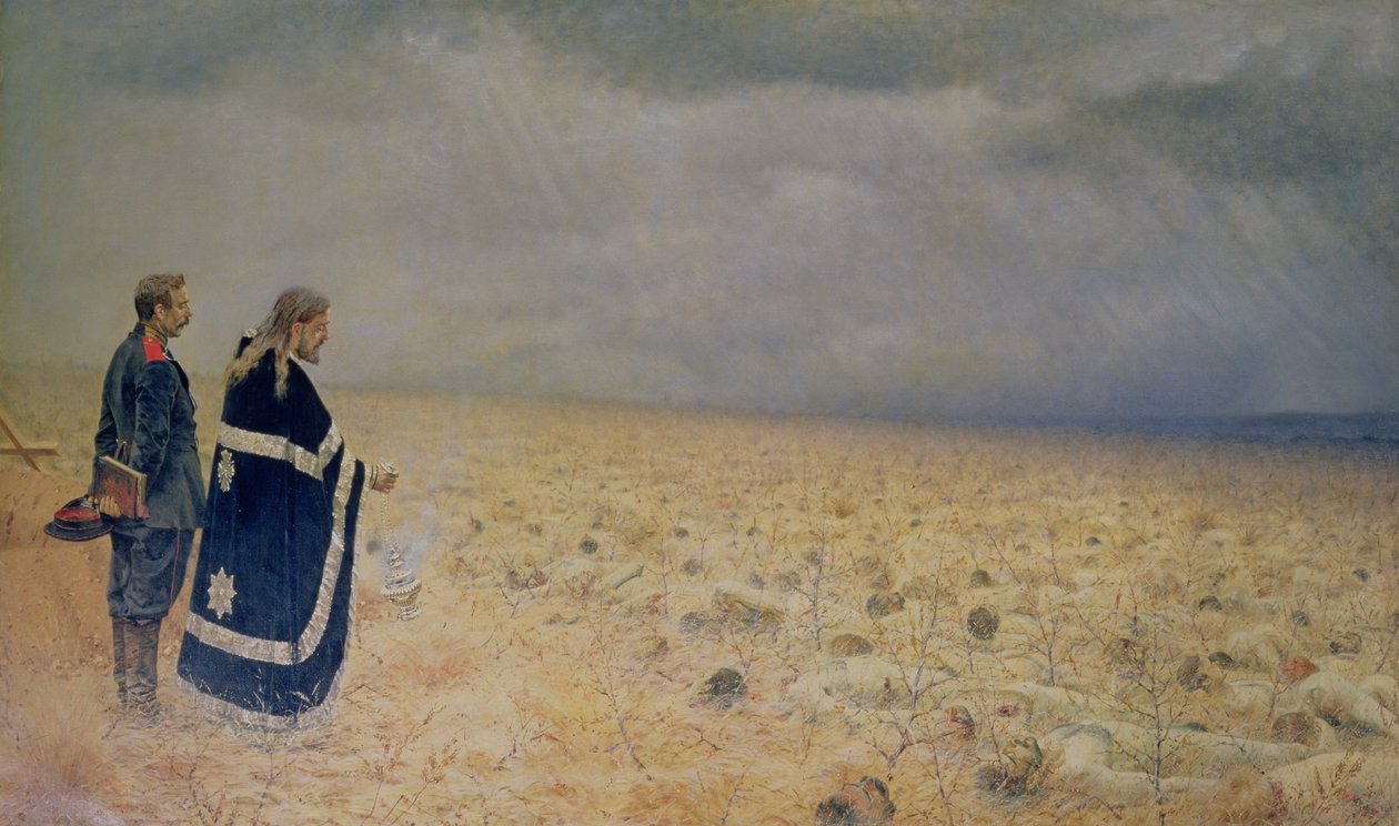 The Vanquished. Requiem for the Dead by Vasili Vasilievich Vereshchagin