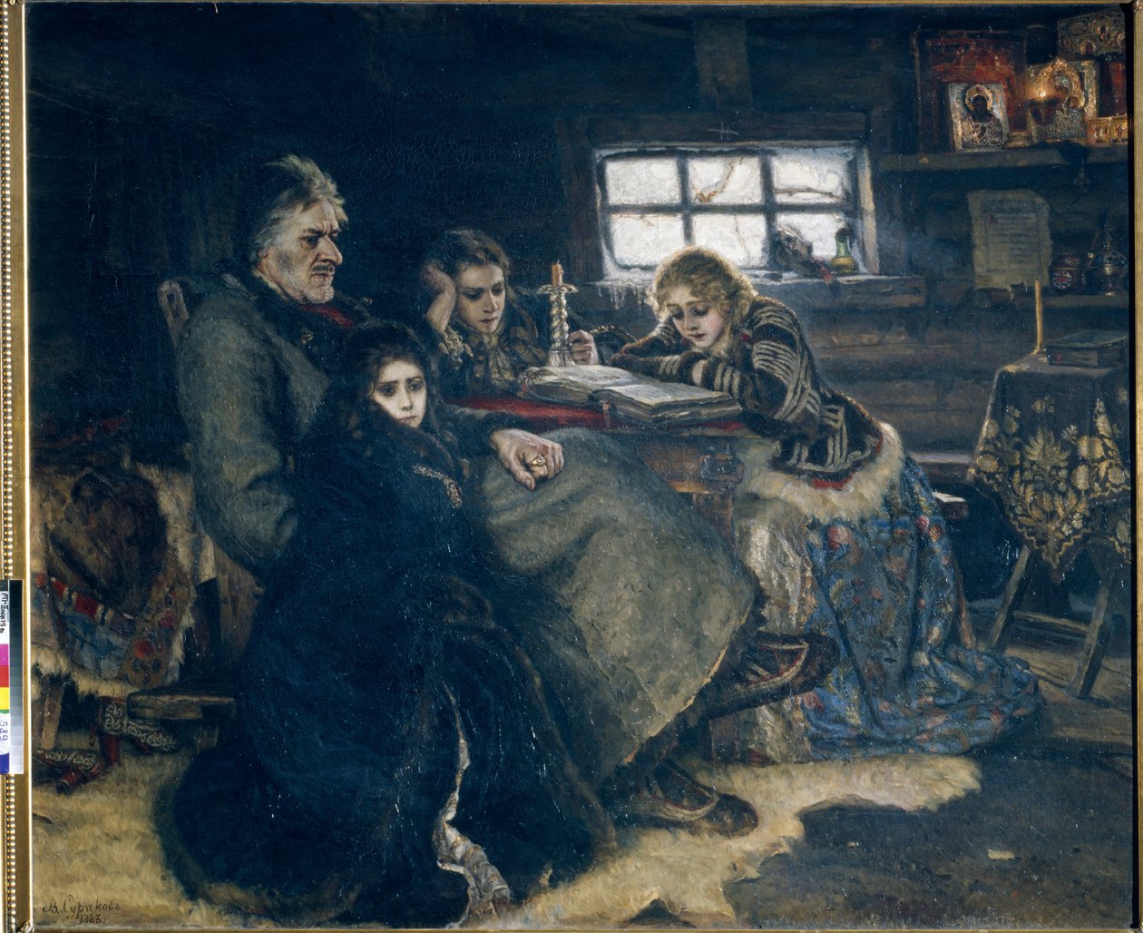 Alexandre Danilovic Menchikov and His Family in Exile by Vasilij Ivanovic Surikov