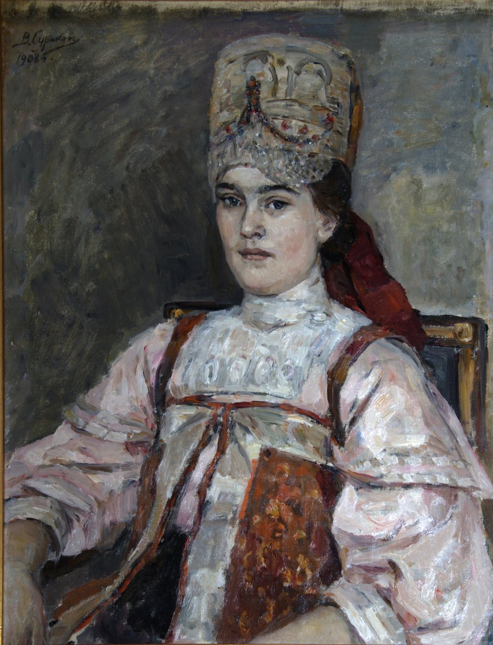 Portrait of Natalia Fyodorovna Matveyeva by Vasilij Ivanovic Surikov