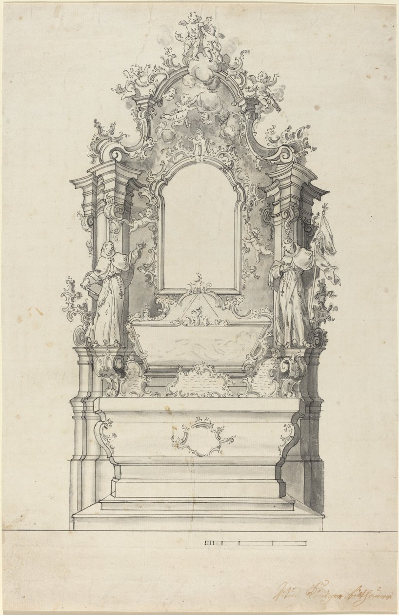 Rococo Altar with a Reliquary Tomb by Veit Königer