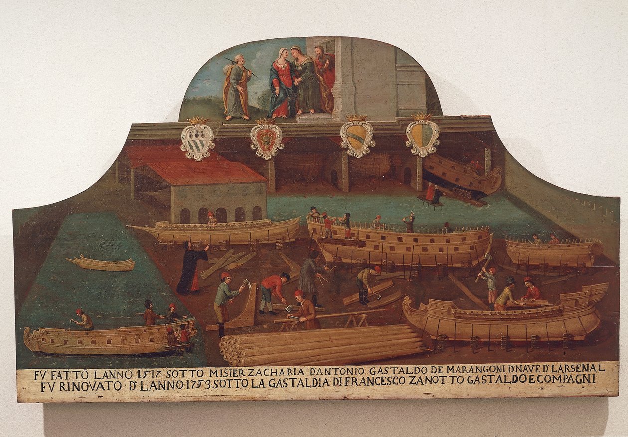 Signboard of the Guild of ship carpentry in the Arsenale of Venice by Venetian School
