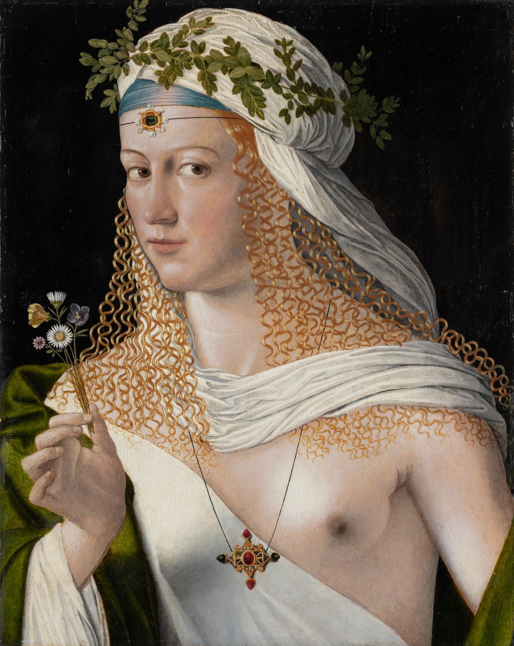 Idealised Portrait of a Young Woman as Flora, c.1520 by Veneto Bartolomeo