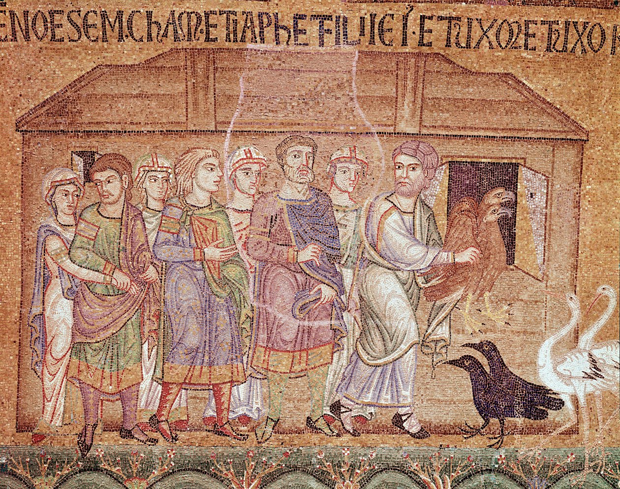 Life of Noah, Noah leading his family in the ark (detail) by Veneto Byzantine School