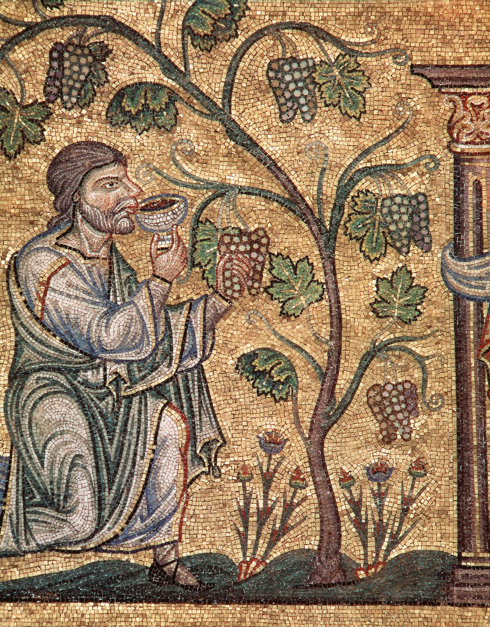 Life of Noah, the drunkenness (mosaic detail) by Veneto Byzantine School