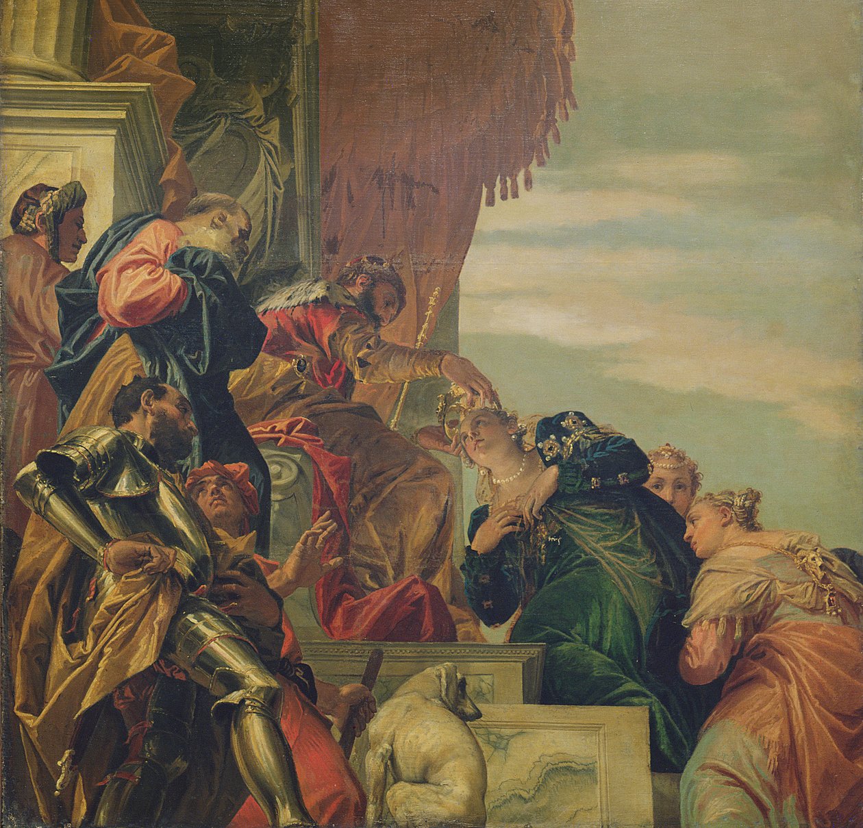 King Ahasuerus Crowns Esther, 1556 (part of ceiling) by Paolo Veronese