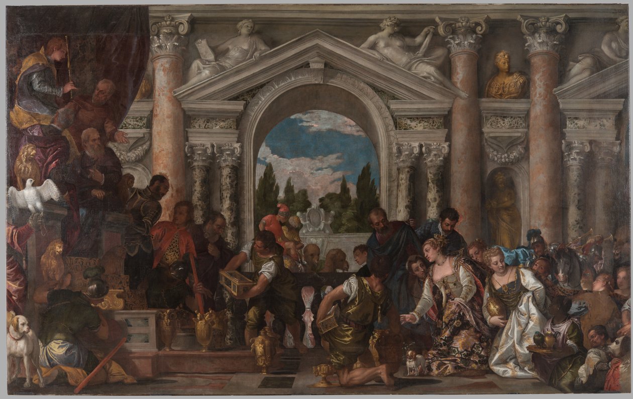 Queen of Sheba offers gifts to Solomon by Veronese
