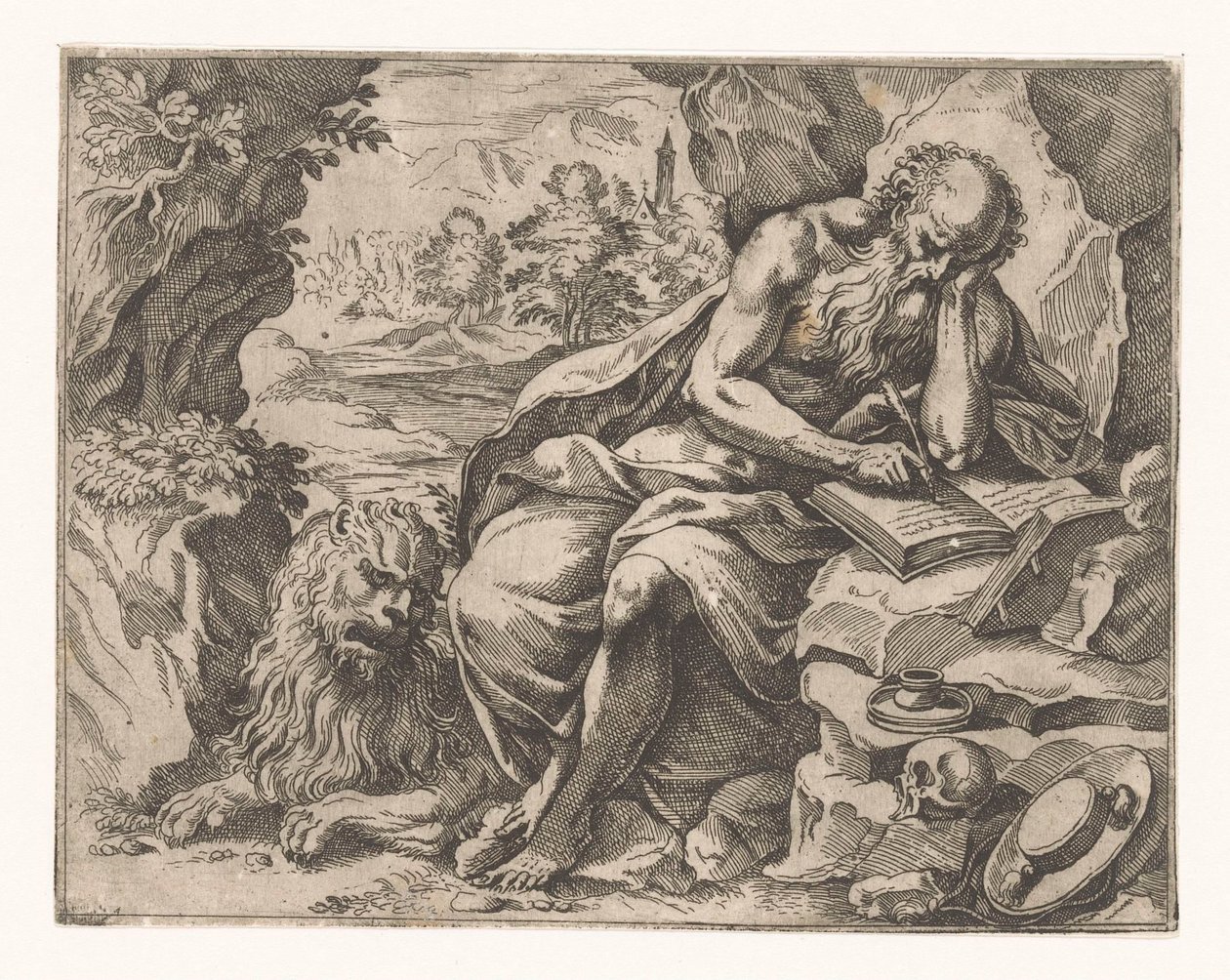 Saint Jerome in the Wilderness by Vespasiano Strada (attributed to)
