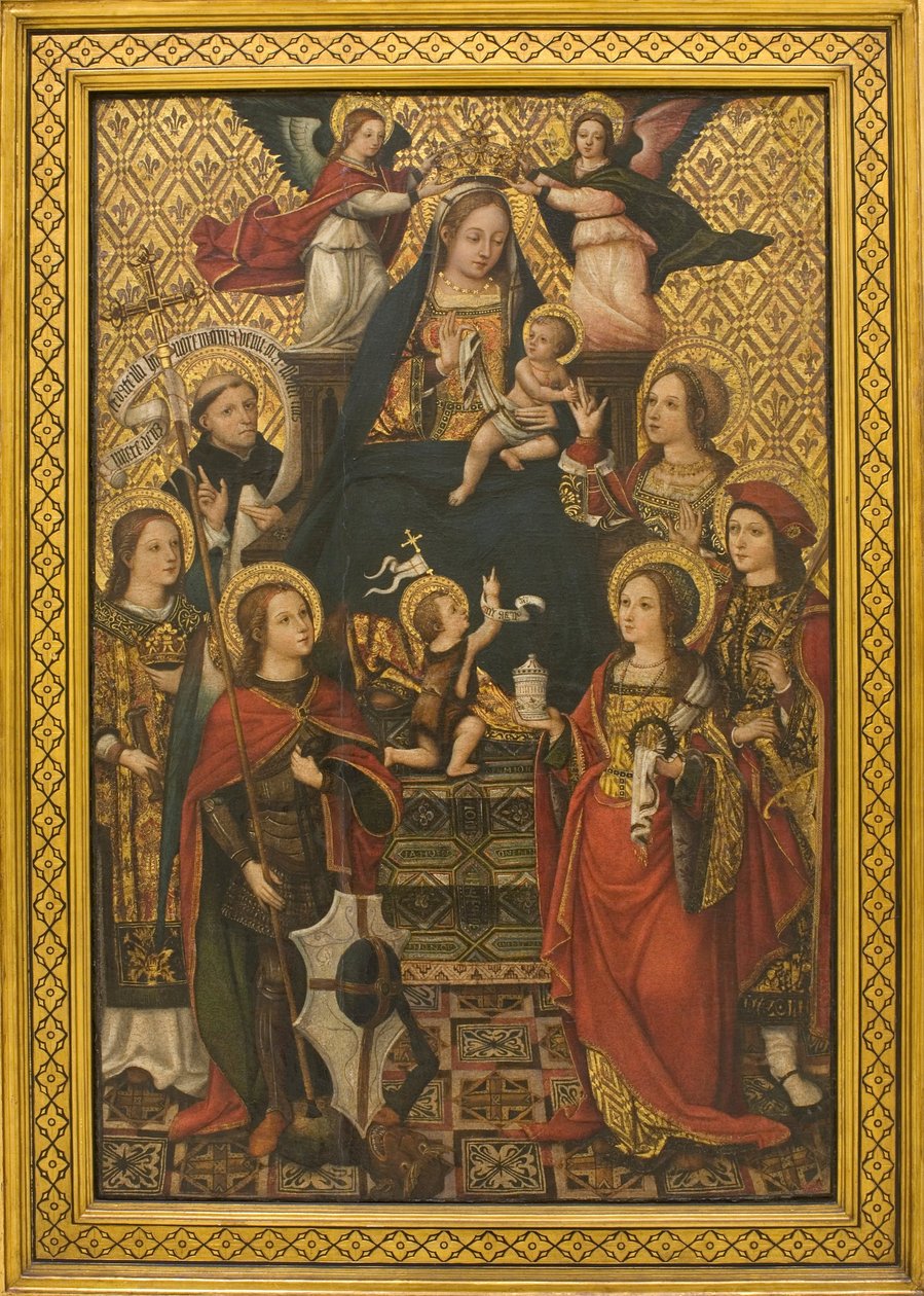 Virgin and Child, Saints and Angels by Vicente Juan Macip