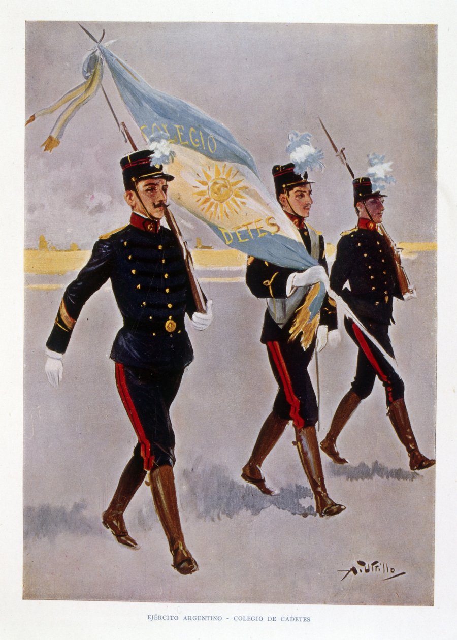 Argentine Army Cadets in practice by Vicente Blasco Ibanez