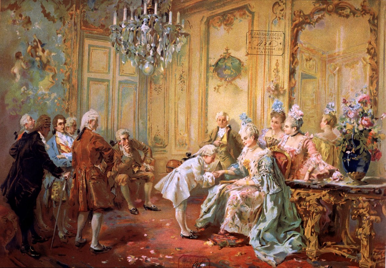 Mozart and Madame de Pompadour, c. 1900 by Vicente de (after) Paredes