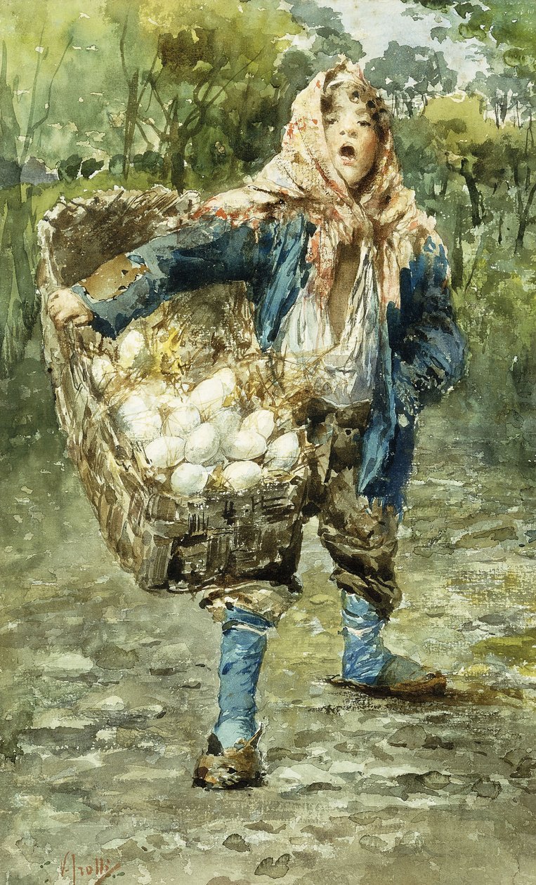 Young Egg Seller by Vicenzo Irolli