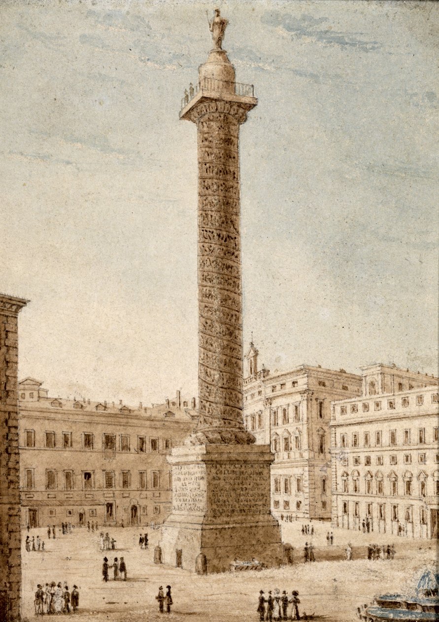 The Column of Marcus Aurelius, Rome by Victor Jean Nicolle