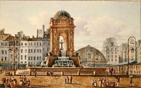 View of the Place and Fountain in the Marche des Innocents, Paris by Victor Jean Nicolle