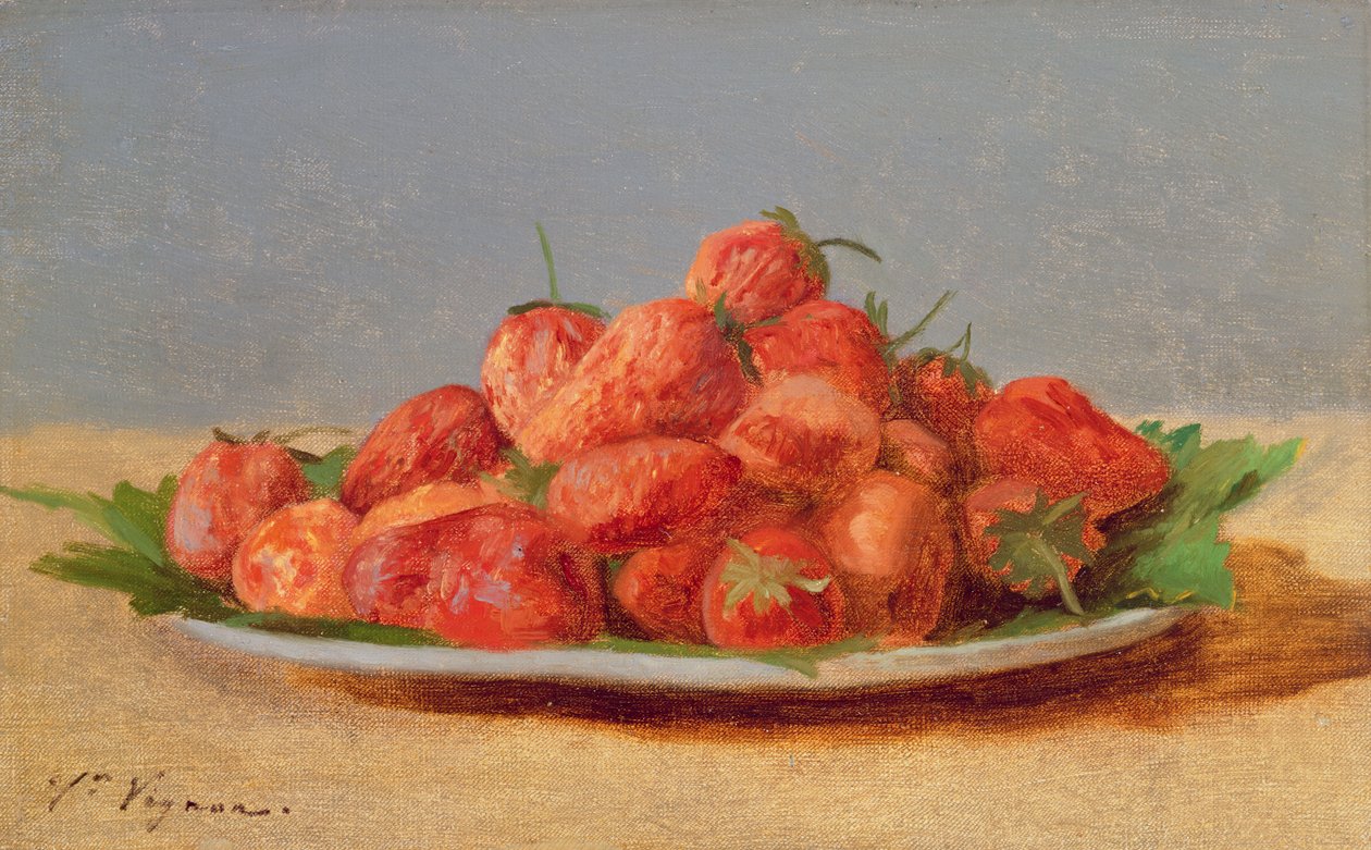 Still Life with Strawberries on a Plate by Victor Vignon