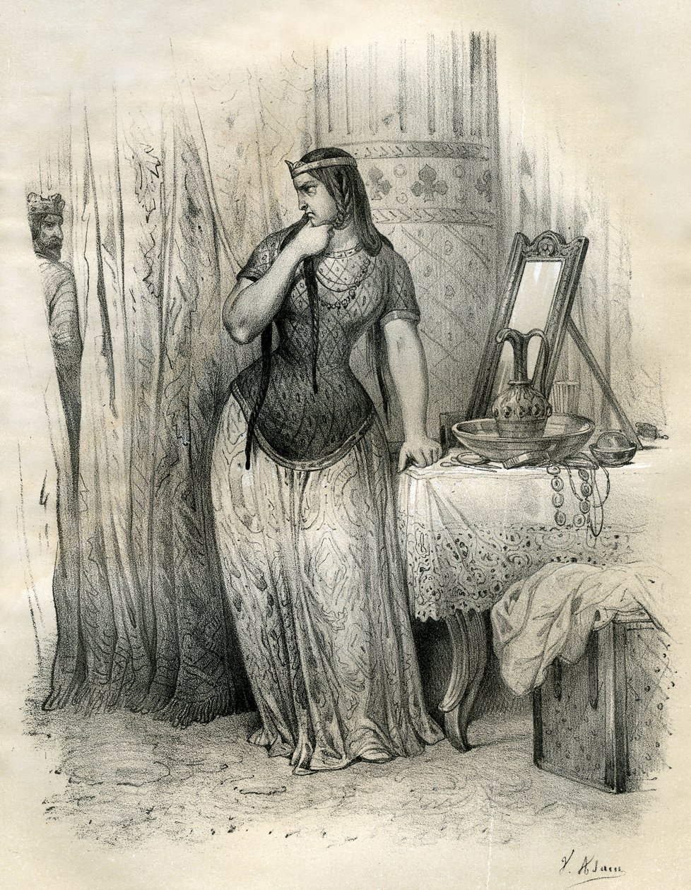 Brunehaut (or Brunehilde, v.534-613) Queen of Austrasia in 567, Wife of King Sigebert. After His Death, She Administered the Kingdom with Energy. Her Rivalry with Frenegonde, Queen of Neustria, Ravaged Their States. Delivered to Clotaire by Victor Adam