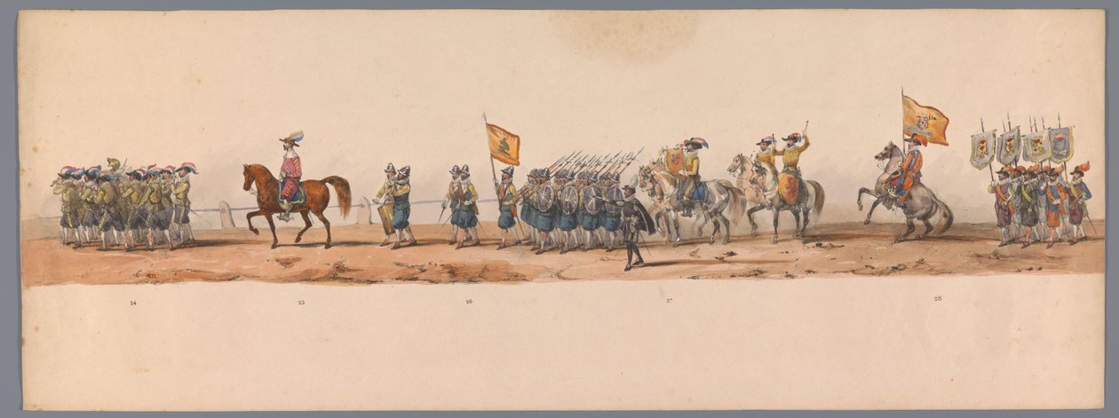 Historical parade at the second centenary of the Utrecht University, 1836 (plate 7) by Victor Adam