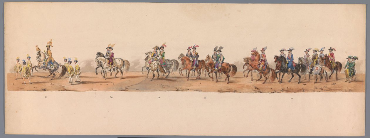 Historical Parade at the Second Centennial of Utrecht University, 1836 (plate 8) by Victor Adam