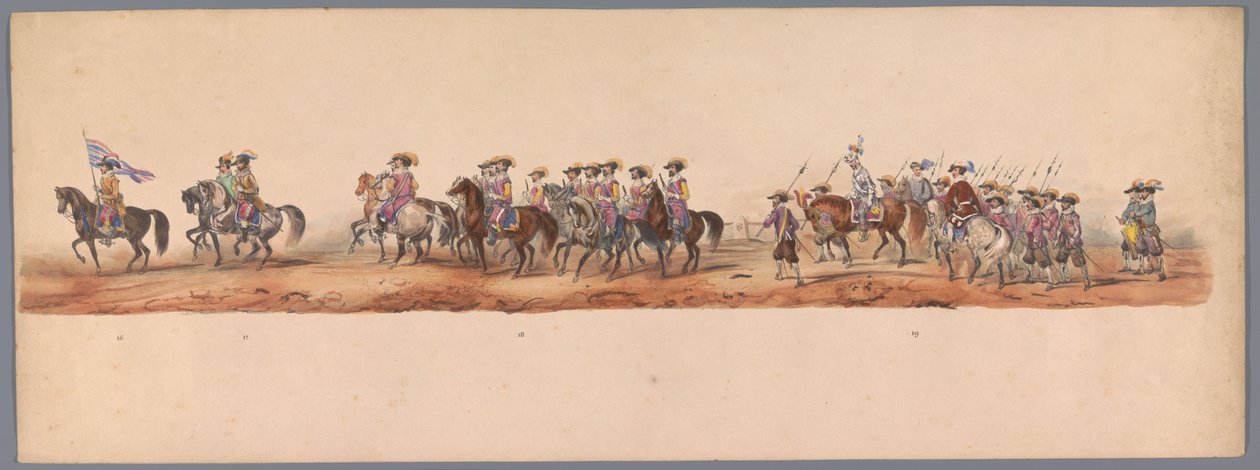 Historical Parade at the Second Centennial of Utrecht University, 1836 (Plate 5) by Victor Adam