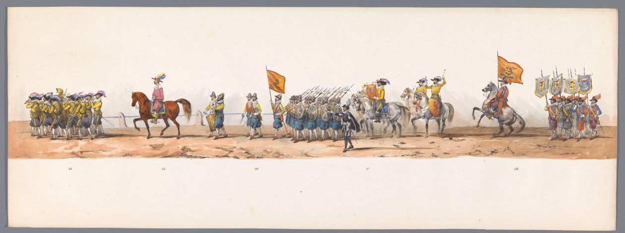 Historical Procession at the Second Centennial of Utrecht University, 1836 (Plate 7) by Victor Adam