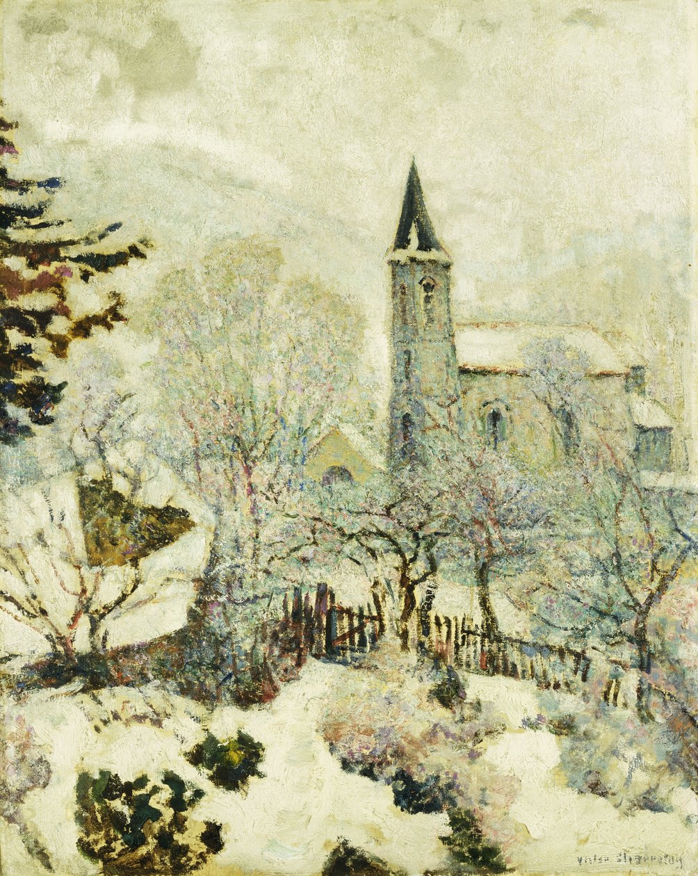 Murol Church in Winter by Victor Charreton
