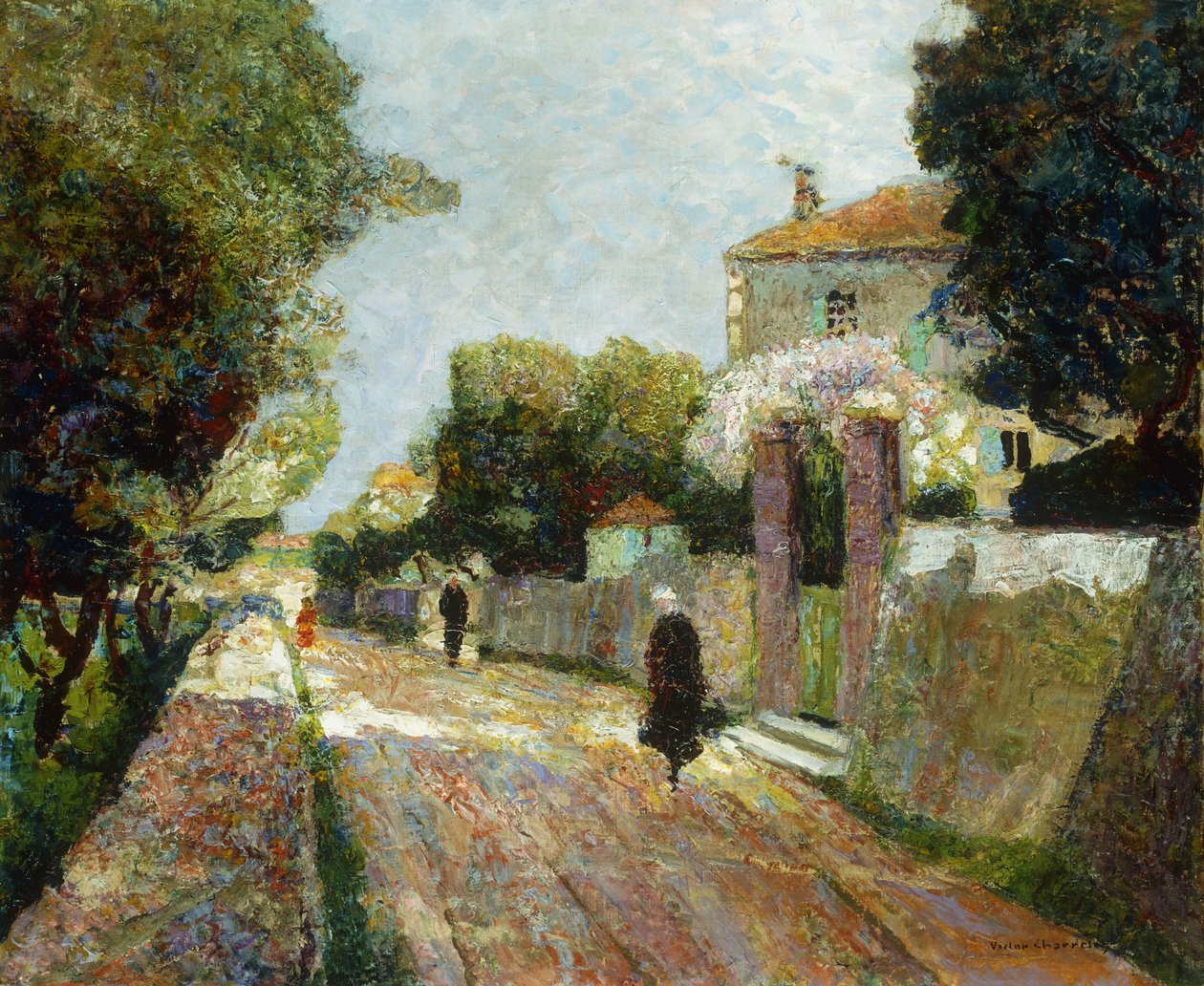 Sunny Village Street by Victor Charreton