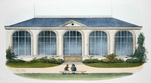 The Orangerie at Bellombre (Bourgogne) illustration from Habitations Champetres by Victor Jean Baptiste (after) Petit