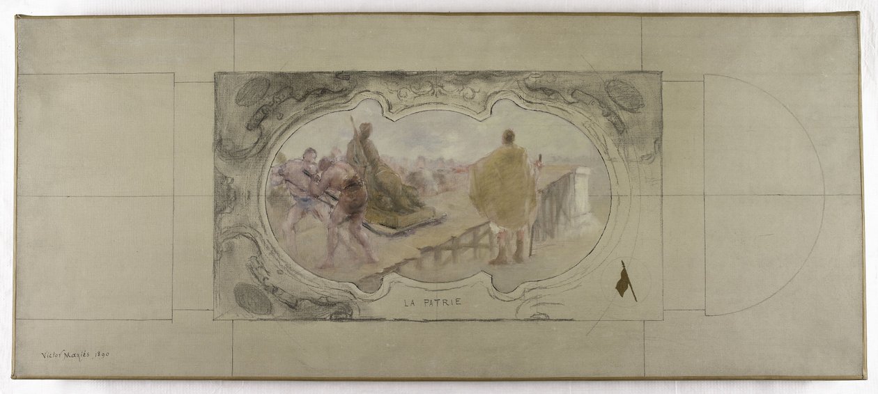 Sketch for the Lobau Gallery at Paris City Hall: The Homeland by Victor Jean Pierre Maziès