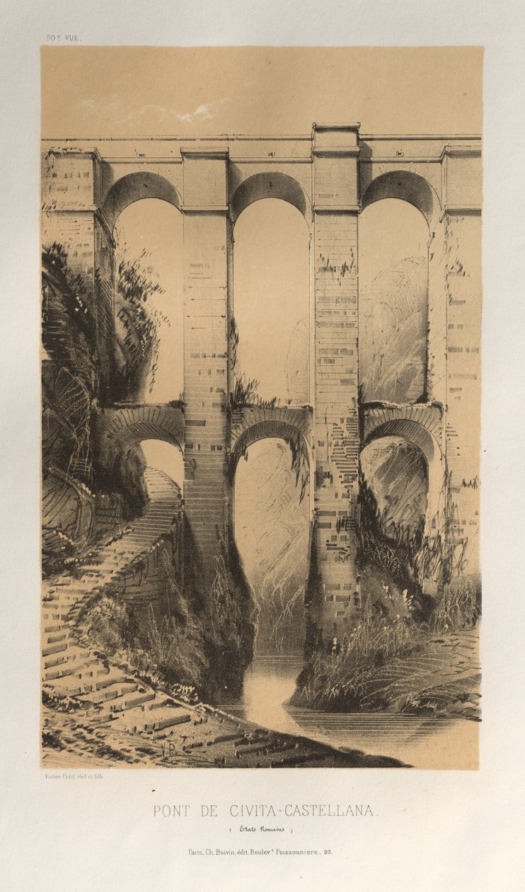 Pont De Civita-Castellana Etats Romains, Plate 50 by Victor Petit