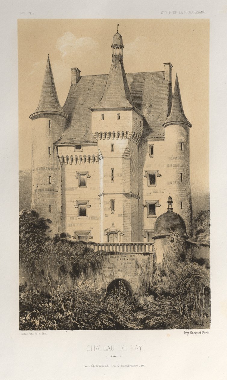 Pl. 52, Château De Fay Maine by Victor Petit