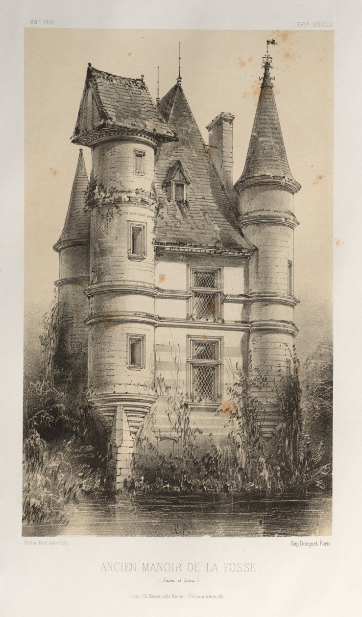 Ancien Manoir De La Fosse Saône et Loire, 1860 (Pl. 63) by Victor Petit