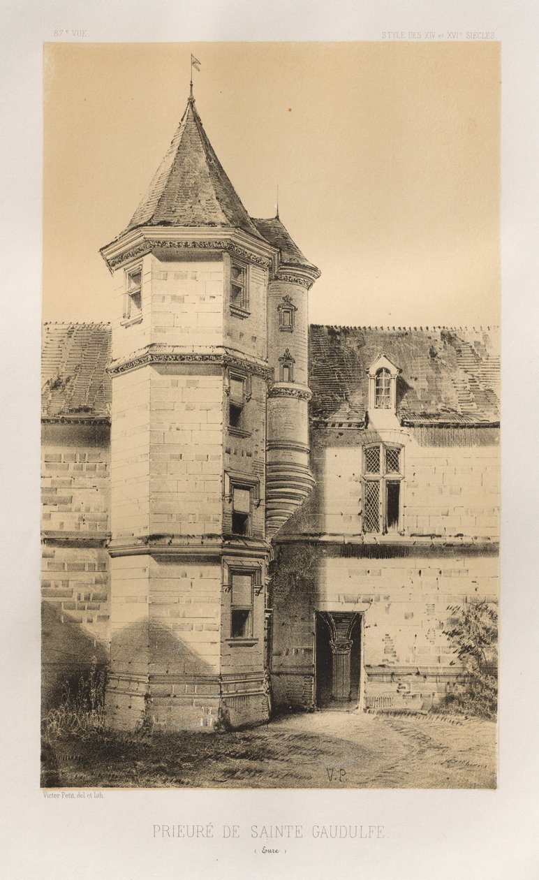 Pl. 87, Priory of Saint Gaudulfe Eure, 1860 by Victor Petit