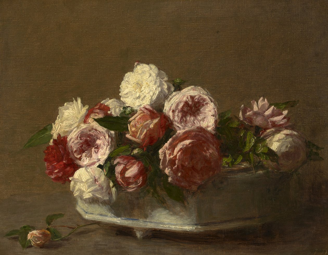 Roses in a Porcelain Planter by Victoria Dubourg