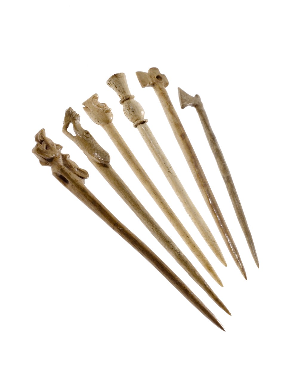 Animal-Headed Dress Pins or Hairpins, from Jarlshof, Shetland, 850-1100 AD by Viking Viking