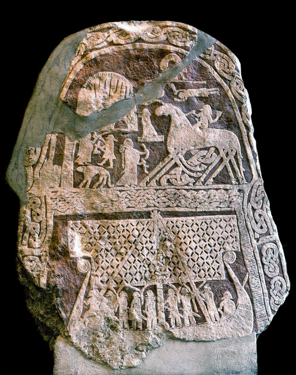 Runestone depicting Wotan (Odin) on his eight-legged horse Sleipnir, boarding a Viking longship by Viking Viking