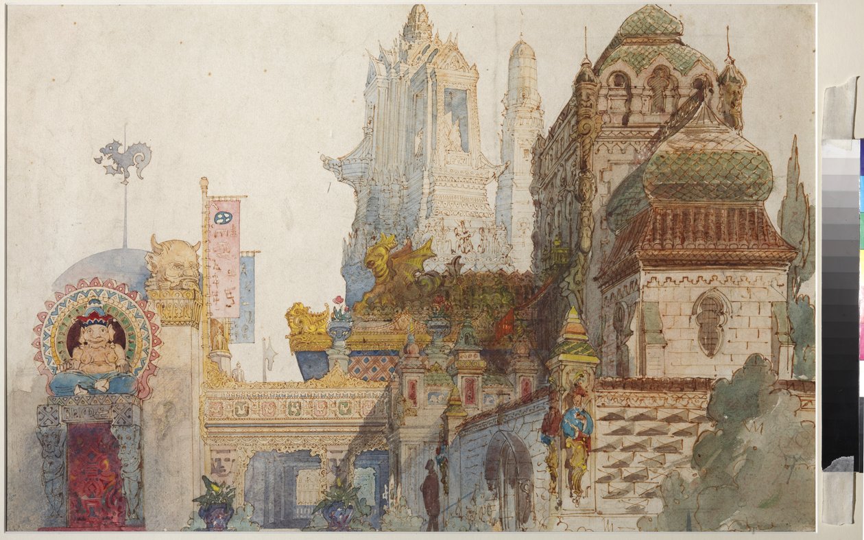 Stage Design for the Opera Ruslan and Lyudmila by Mikhail Glinka by Viktor Aleksandrovich Gartman