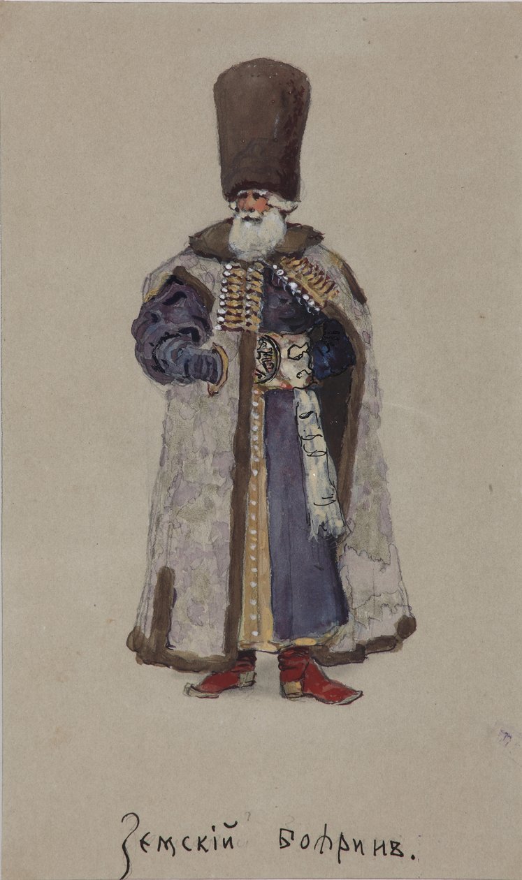 Costume design for the opera The Merchant Kalashnikov by A. Rubinstein, 1901 by Viktor Andreyevich Simov