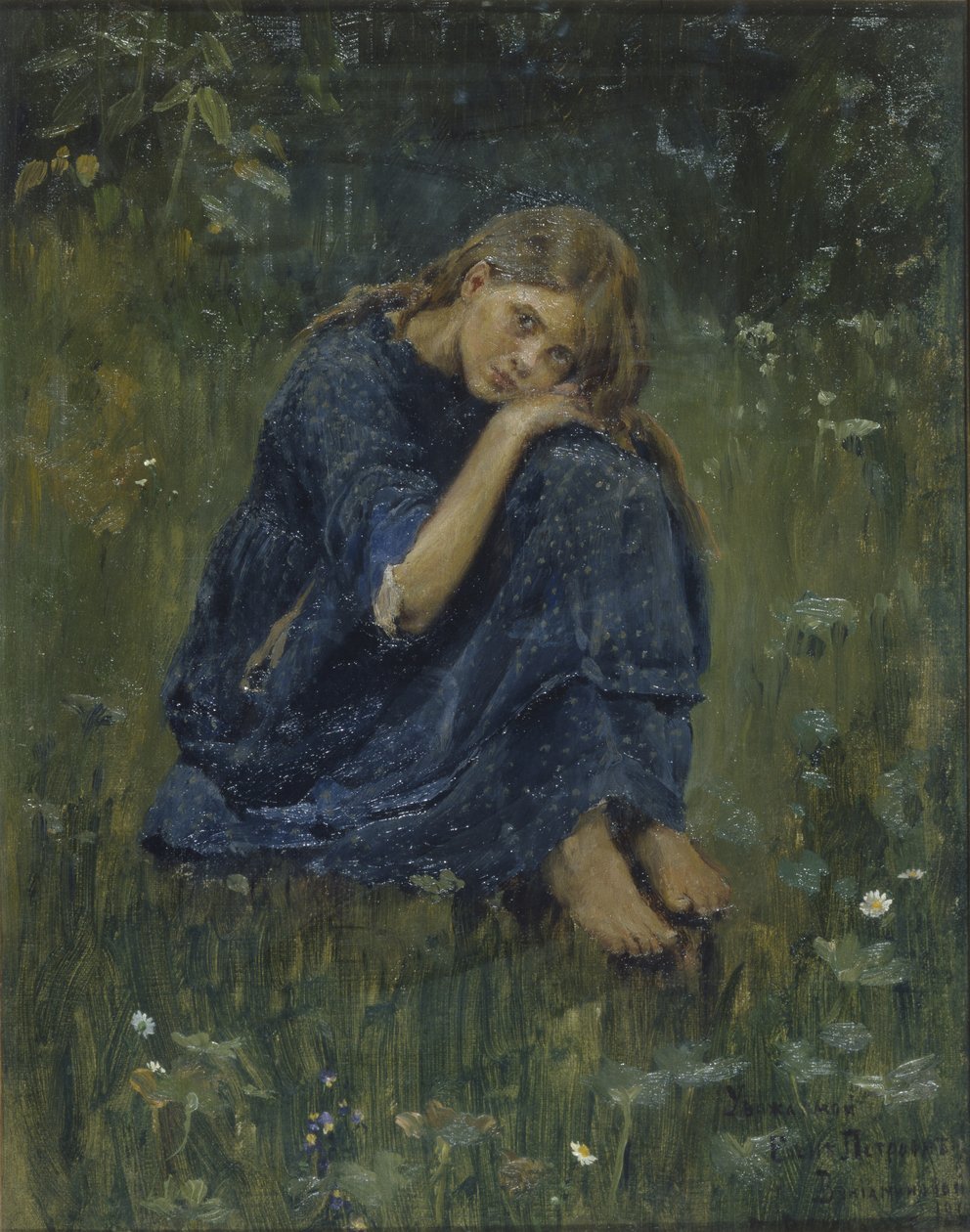 Alyonushka Study by Viktor Mikhaylovich Vasnetsov