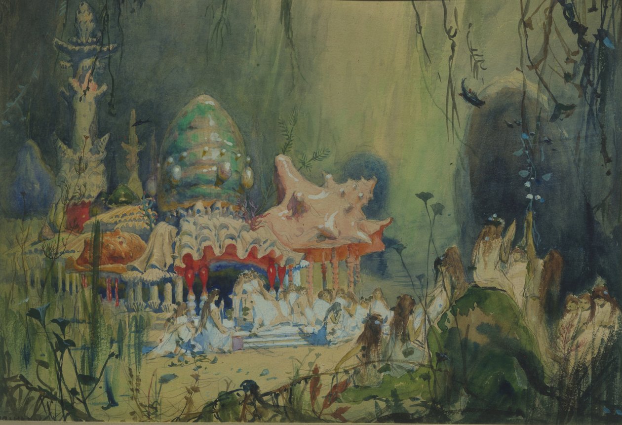 Underwater Kingdom. Stage Design for the Opera Rusalka by A. Dargomyzhsky, 1884 by Viktor Mikhaylovich Vasnetsov