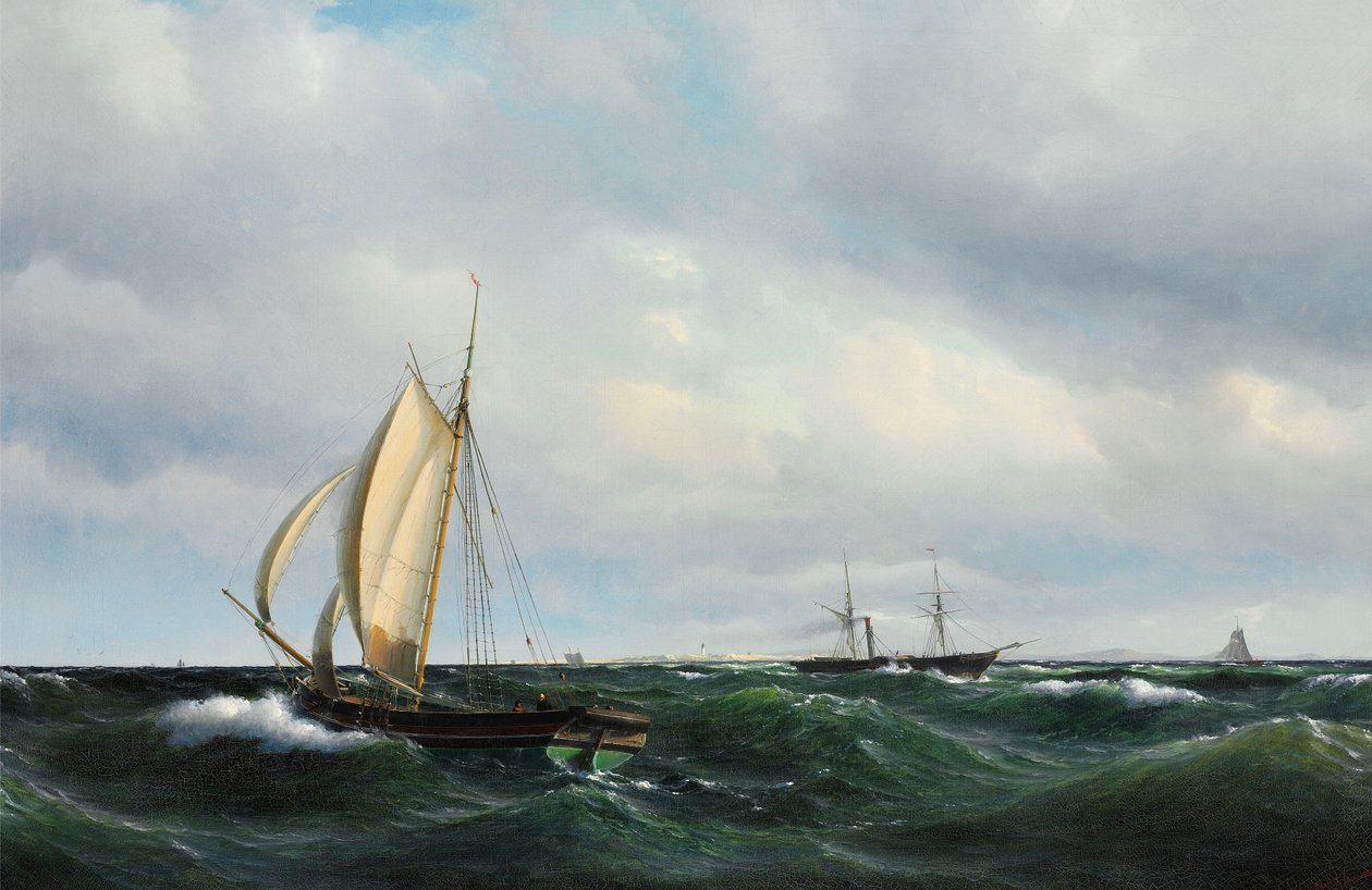 Vilhelm Melbye - Stormy Afternoon in Skagerrak by Vilhelm Melbye
