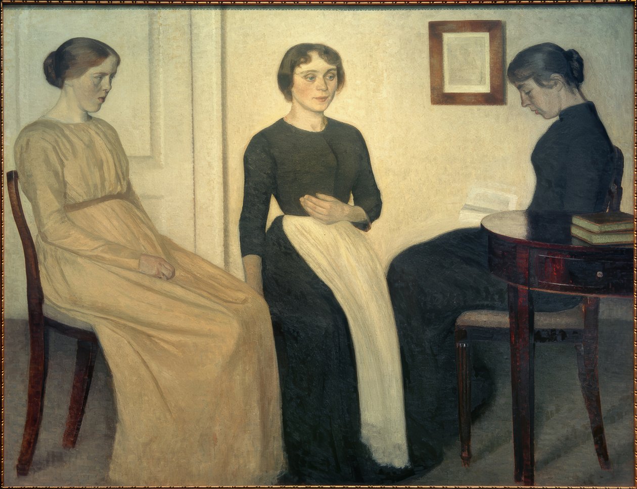 Three Young Women by Vilhelm Hammershoi