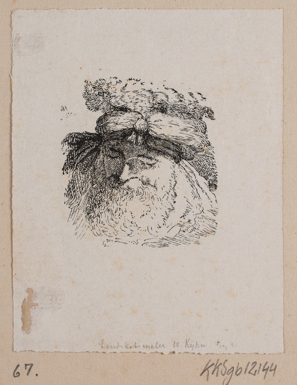 Head of a Man with a Fur Hat by Vilhelm Kyhn