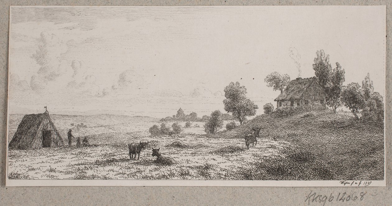 Landscape with a Farmhouse and a Cottage by Vilhelm Kyhn