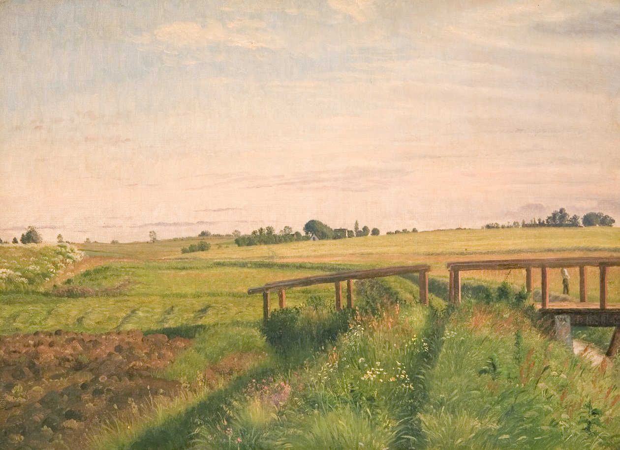 Field Landscape with a Bridge by Vilhelm Kyhn