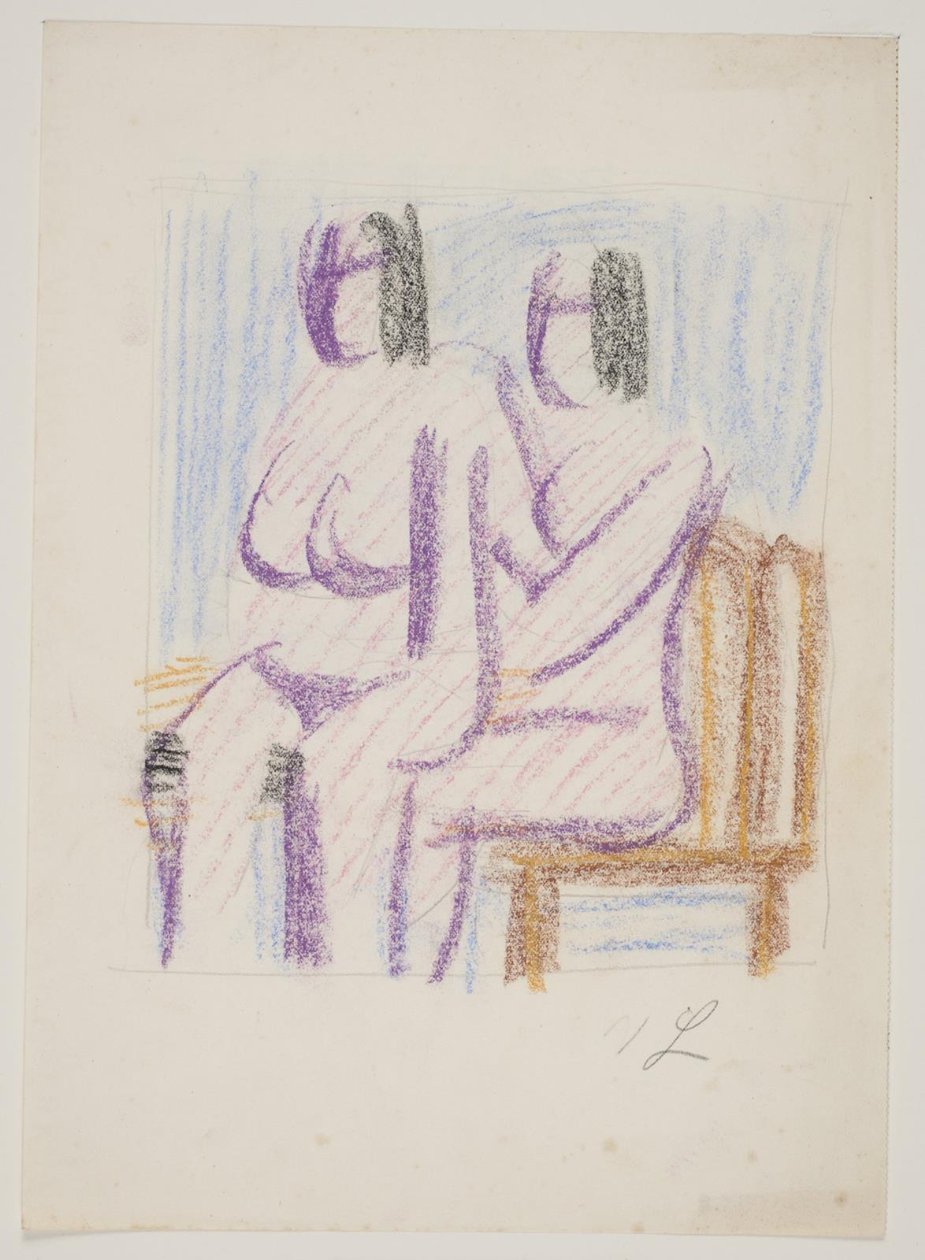 Composition Study with Two Seated, Nude Women by Vilhelm Lundstrøm