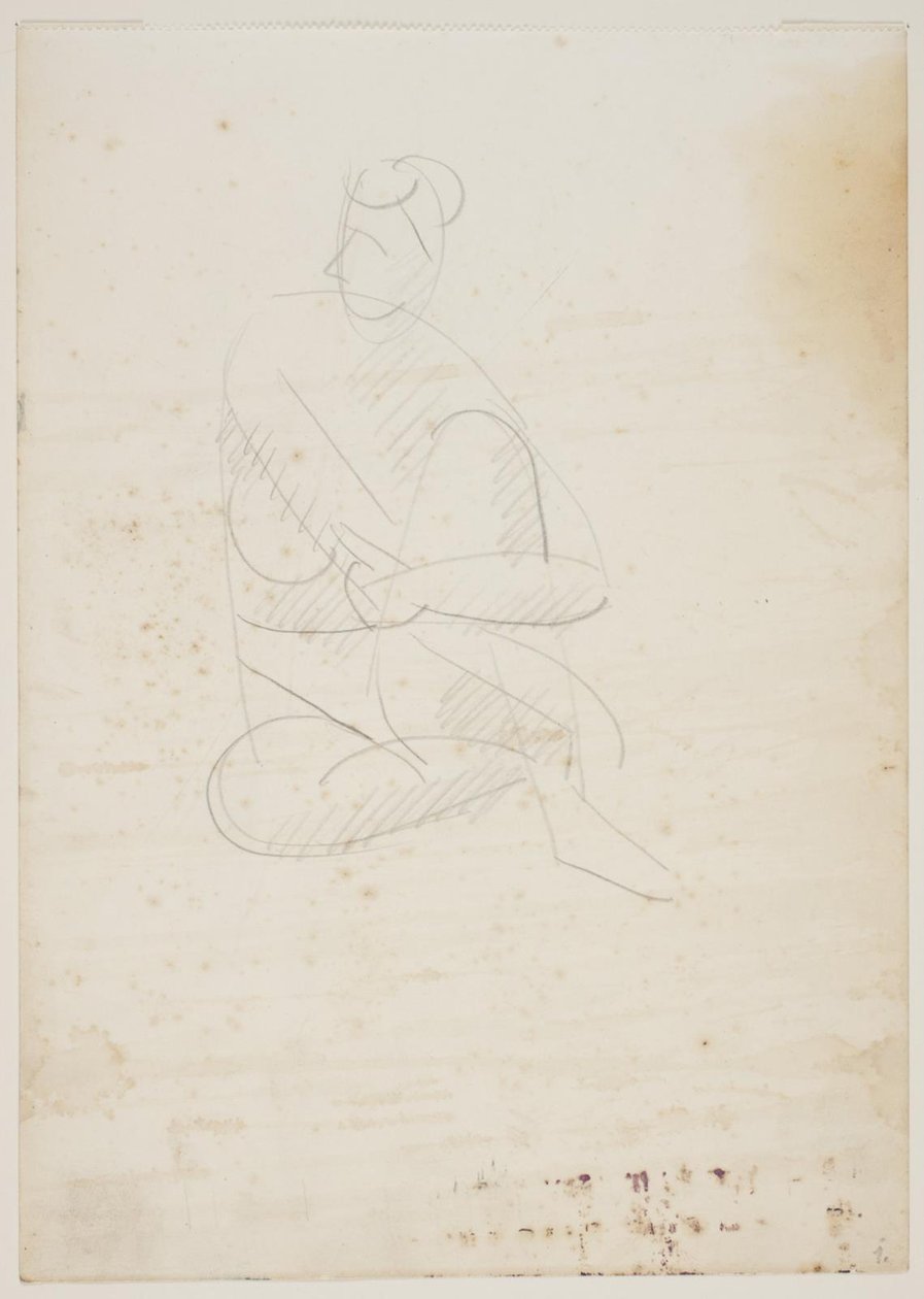 Seated Nude Woman, Seen from the Front, with Arms Around Raised Knee by Vilhelm Lundstrøm