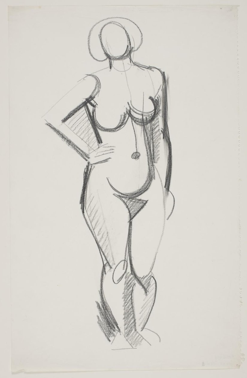 Standing Female Model with Right Hand on Hip by Vilhelm Lundstrøm